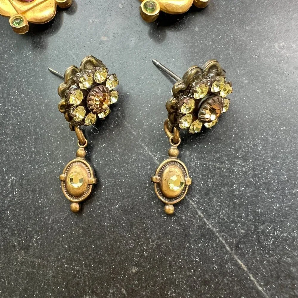 Vintage Earring Lot - Etruscan Crystal 90s - Picture 3 of 7